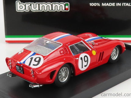 Ferrari 250 GTO 3.0L V12 Coupe Team Pierre Noblet N°19 2. Miesto 24h Le Mans 1962 Jean Guichet - Pierre Noblet 1:43 Brumm červená biela modrá