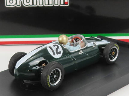 Cooper F1 T51 Climax N°12 Víťaz British GP Jack Brabham 1959 Majster Sveta - With Driver Figúrka 1:43 Brumm zelená biela