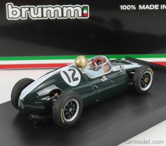 Cooper F1 T51 Climax N°12 Víťaz British GP Jack Brabham 1959 Majster Sveta - With Driver Figúrka 1:43 Brumm zelená biela