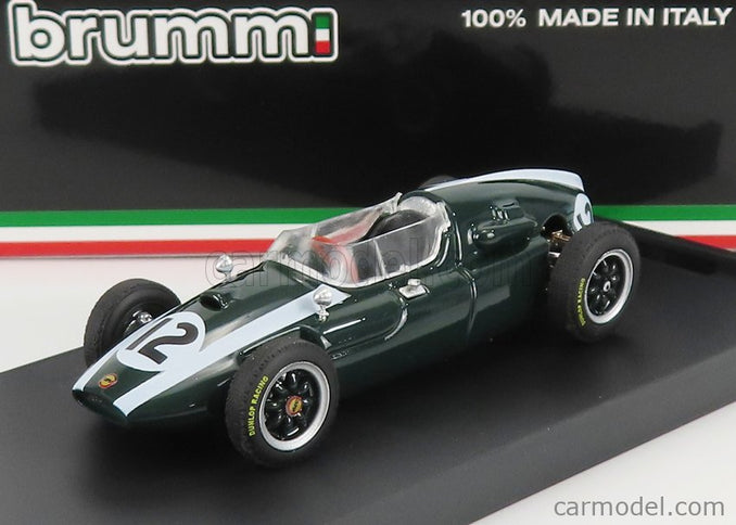 Cooper F1 T51 Climax N°12 Víťaz British GP Jack Brabham 1959 Majster Sveta 1:43 Brumm zelená biela