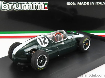Cooper F1 T51 Climax N°12 Víťaz British GP Jack Brabham 1959 Majster Sveta 1:43 Brumm zelená biela