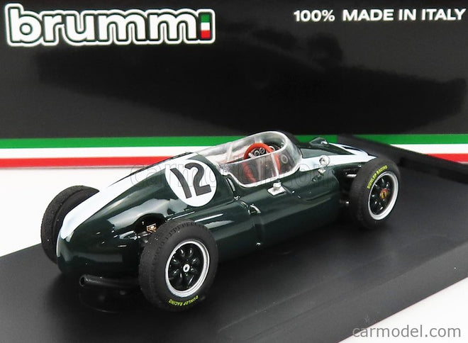 Cooper F1 T51 Climax N°12 Víťaz British GP Jack Brabham 1959 Majster Sveta 1:43 Brumm zelená biela