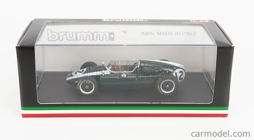 Cooper F1 T51 Climax N°12 Víťaz British GP Jack Brabham 1959 Majster Sveta 1:43 Brumm zelená biela
