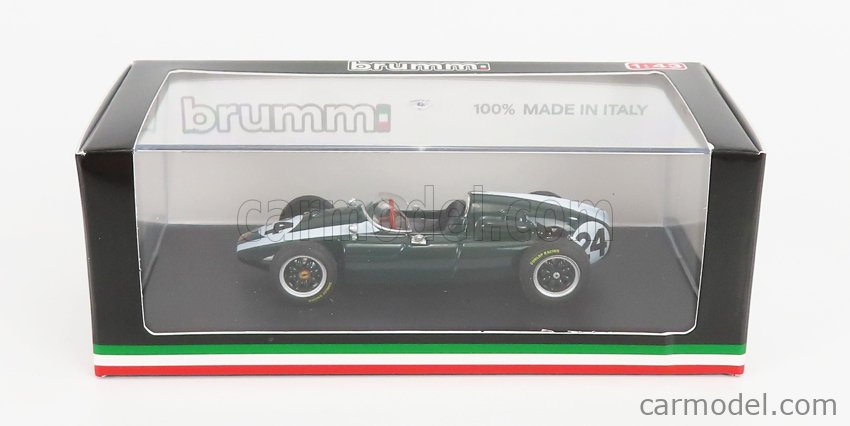 Cooper F1 T51 Climax N°24 Víťaz Monaco GP Jack Brabham 1959 Majster Sveta 1:43 Brumm zelená biela