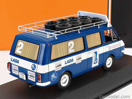 RAF 2203 Minibus Team Rally Lada Service Assistance 1984 1:43 IXO Models modrá biela