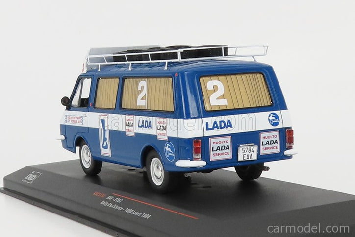 RAF 2203 Minibus Team Rally Lada Service Assistance 1984 1:43 IXO Models modrá biela