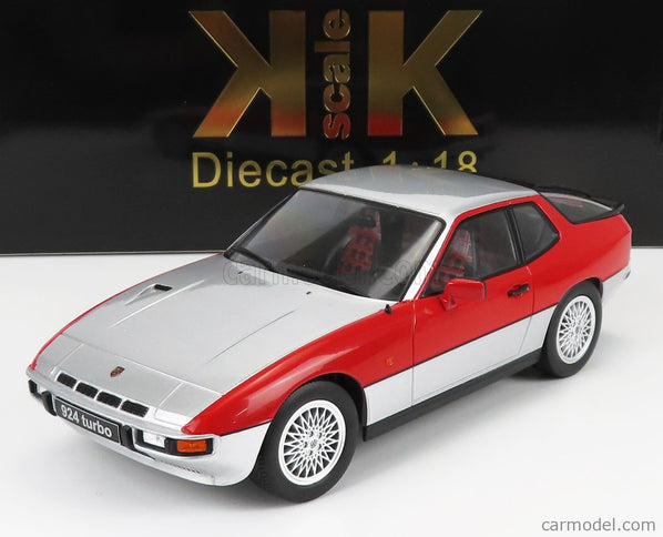 Porsche 924 Turbo Coupe 1986 1:18 KK Scale strieborná červená