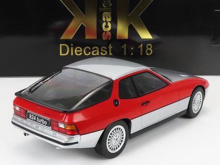 Porsche 924 Turbo Coupe 1986 1:18 KK Scale strieborná červená