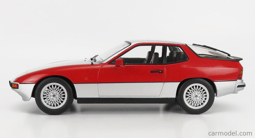 Porsche 924 Turbo Coupe 1986 1:18 KK Scale strieborná červená