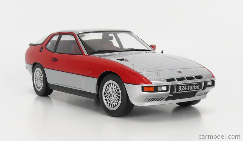 Porsche 924 Turbo Coupe 1986 1:18 KK Scale strieborná červená