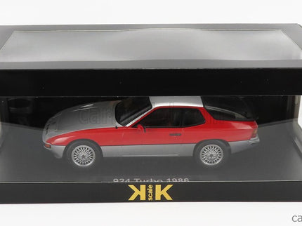 Porsche 924 Turbo Coupe 1986 1:18 KK Scale strieborná červená