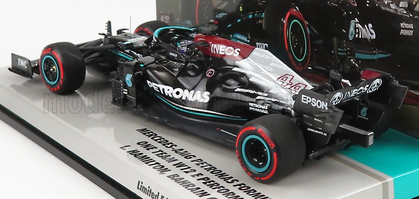 MERCEDES GP | F1  W12 MERCEDES M12 EQ POWER+ TEAM AMG PETRONAS MOTORSPORT FORMULA ONE N 44 WINNER BAHRAIN GP 2021 LEWIS HAMILTON | BLACK GREEN