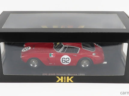 Ferrari 250GT Swb 3.0L V12 Coupe N°62 Víťaz Monza 1960 Carlo Maria Abate 1:18 KK Scale červená