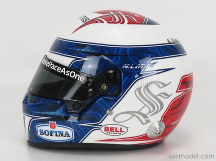 Bell Helmet F1 Helma Williams FW44 Team Williams Racing N°6 Sezóna 2022 Nicholas Latifi 1:2 Mini Helmet biela modrá červená