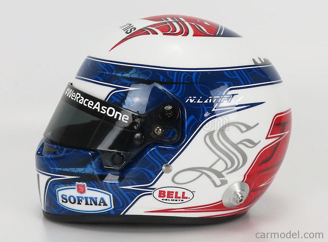 Bell Helmet F1 Helma Williams FW44 Team Williams Racing N°6 Sezóna 2022 Nicholas Latifi 1:2 Mini Helmet biela modrá červená