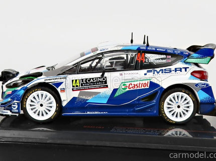 Ford Fiesta WRC N°44 Rally Montecarlo 2021 G.Greensmith - E.Edmondson 1:43 IXO Models modrá biela