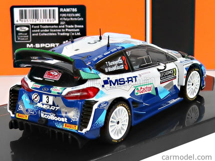 Ford Fiesta WRC N°3 Rally Montecarlo 2021 T.Suninen - M.Markkula 1:43 IXO Models modrá biela