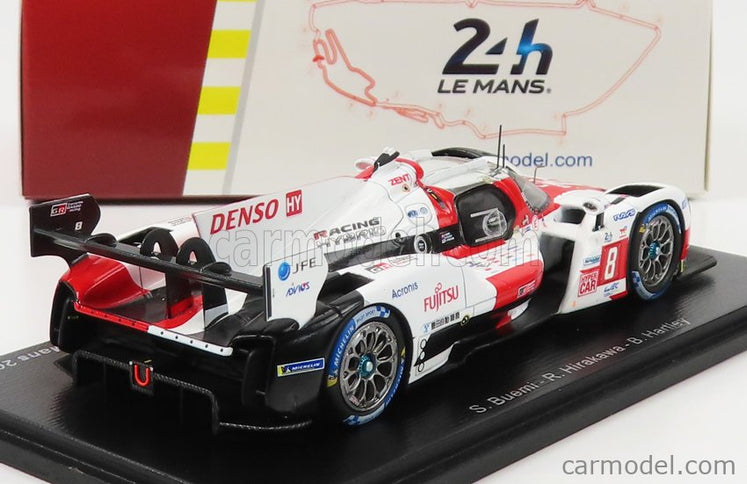 Toyota GR010 3.5L Turbo Hybrid V6 Team Toyota Gazoo Racing N°8 Víťaz 24h Le Mans 2022 S.Buemi - B.Hartley - R.Hirakawa 1:43 Spark Model biela červená sivá