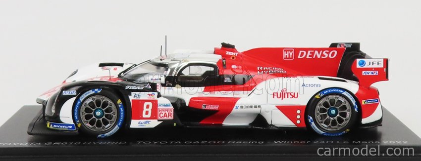 Toyota GR010 3.5L Turbo Hybrid V6 Team Toyota Gazoo Racing N°8 Víťaz 24h Le Mans 2022 S.Buemi - B.Hartley - R.Hirakawa 1:43 Spark Model biela červená sivá