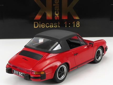 Porsche 911 SC Cabriolet 1983 - With Extra Soft-Top 1:18 KK Scale červená