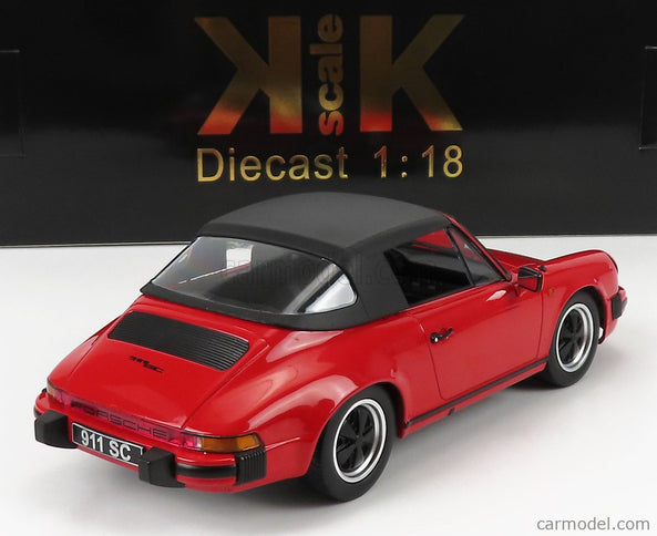 Porsche 911 SC Cabriolet 1983 - With Extra Soft-Top 1:18 KK Scale červená