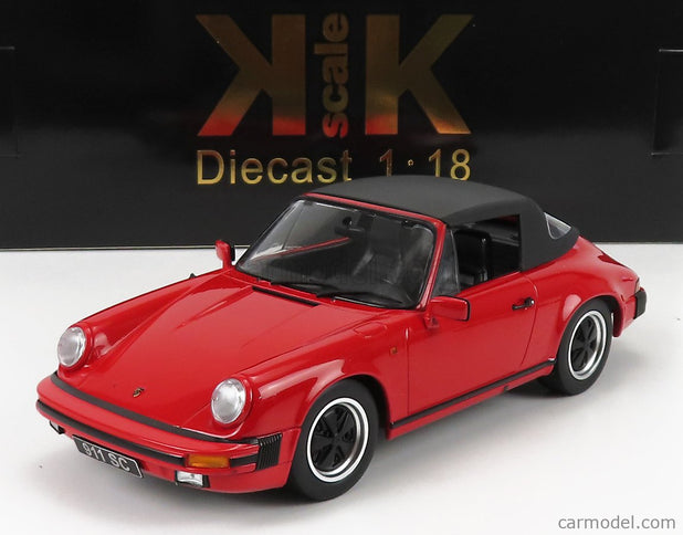 Porsche 911 SC Cabriolet 1983 - With Extra Soft-Top 1:18 KK Scale červená