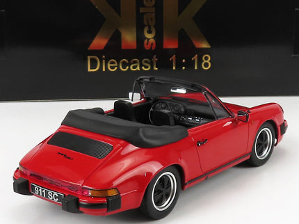 Porsche 911 SC Cabriolet 1983 - With Extra Soft-Top 1:18 KK Scale červená