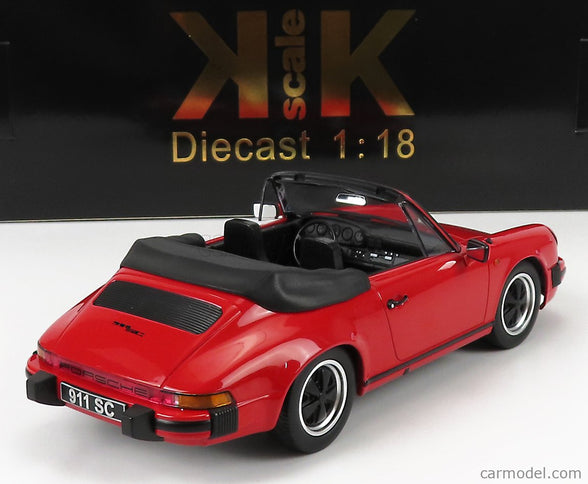 Porsche 911 SC Cabriolet 1983 - With Extra Soft-Top 1:18 KK Scale červená