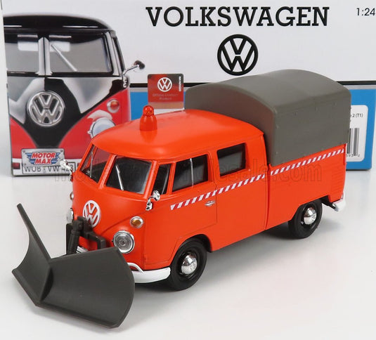 VOLKSWAGEN | T1 PICK-UP DOUBLE CABINE SPAZZANEVE - SNOWPLOW 1962 | ORANGE