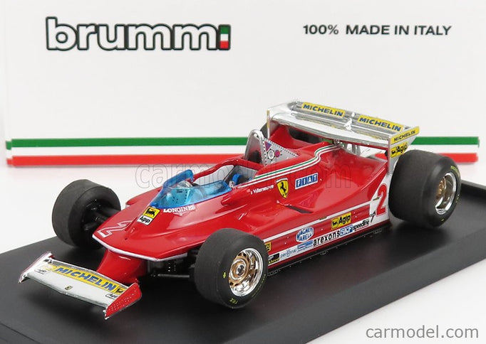 Ferrari F1 312T5 N°2 Monaco GP 1980 Gilles Villeneuve 1:43 Brumm červená