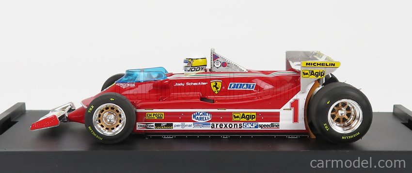 Ferrari F1 312T5 N°1 Monaco GP 1980 Jody Scheckter - With Driver Figúrka 1:43 Brumm červená