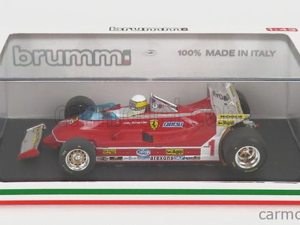 Ferrari F1 312T5 N°1 Monaco GP 1980 Jody Scheckter - With Driver Figúrka 1:43 Brumm červená