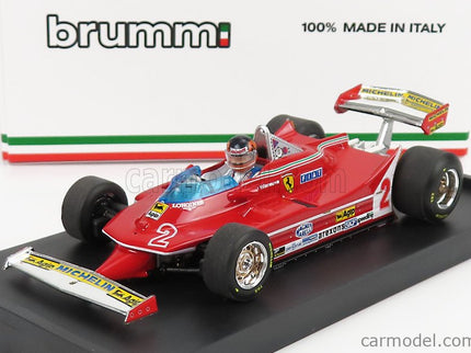 Ferrari F1 312T5 N°2 Brazilian GP 1980 Gilles Villeneuve - With Driver Figúrka 1:43 Brumm červená