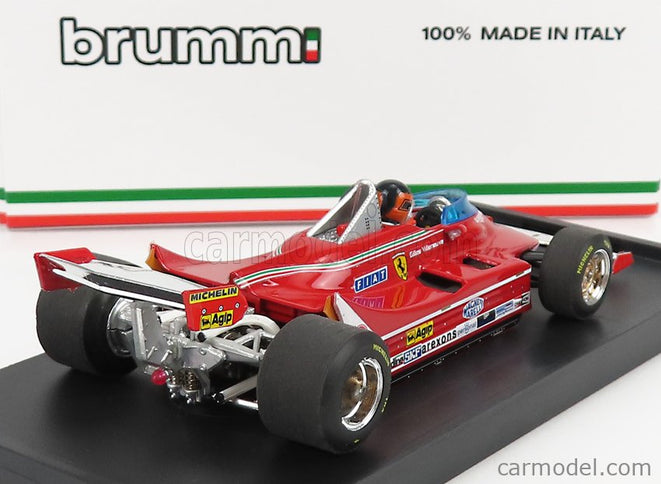 Ferrari F1 312T5 N°2 Brazilian GP 1980 Gilles Villeneuve - With Driver Figúrka 1:43 Brumm červená