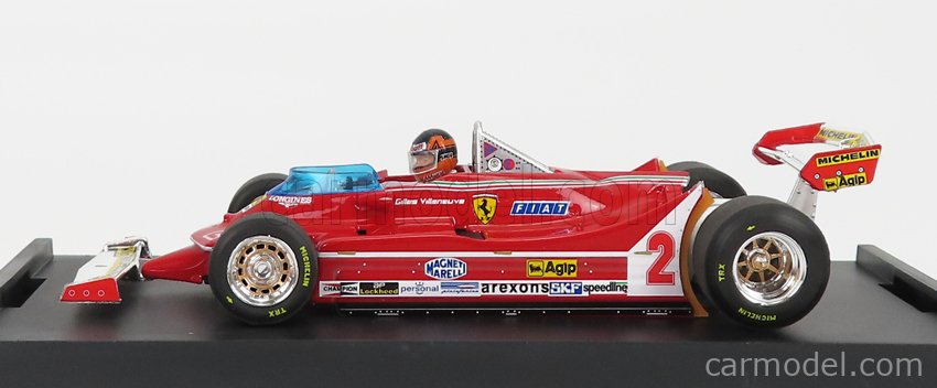 Ferrari F1 312T5 N°2 Brazilian GP 1980 Gilles Villeneuve - With Driver Figúrka 1:43 Brumm červená