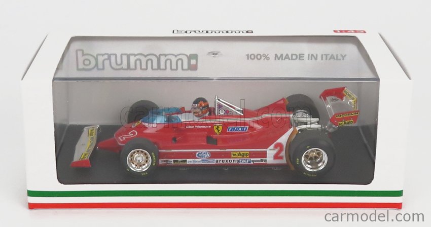 Ferrari F1 312T5 N°2 Brazilian GP 1980 Gilles Villeneuve - With Driver Figúrka 1:43 Brumm červená