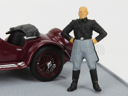 ALFA ROMEO 1750GS Spider With Mussolini Figúrka - Palazzo Della Civilta' Italiana Roma 1940 1:43 Brumm bordó