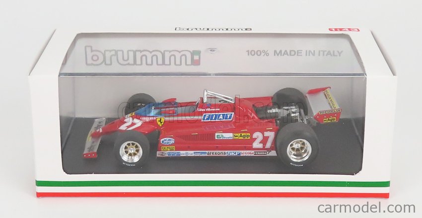 Ferrari F1 126CK Turbo N°27 Víťaz Monaco GP 1981 Gilles Villeneuve 1:43 Brumm červená