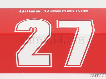 Ferrari F1 126CK Turbo N°27 GP Canada Montreal 1981 Alettone Danneggiato Dal Giro (lap) 39 AL 54 Gilles Villeneuve - With Driver Figúrka 1:43 Brumm červená