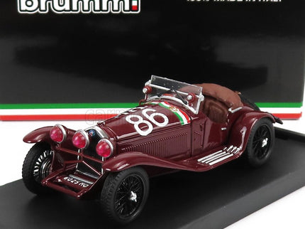ALFA ROMEO 1750 GS Spider N°86 3. Miesto Mille Miglia 1930 G.Camapari - A.Marinoni 1:43 Brumm bordó