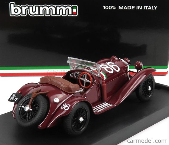 ALFA ROMEO 1750 GS Spider N°86 3. Miesto Mille Miglia 1930 G.Camapari - A.Marinoni 1:43 Brumm bordó