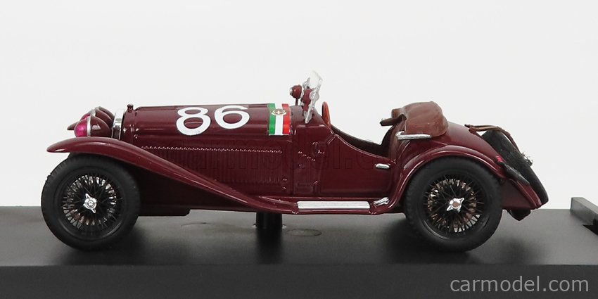 ALFA ROMEO 1750 GS Spider N°86 3. Miesto Mille Miglia 1930 G.Camapari - A.Marinoni 1:43 Brumm bordó