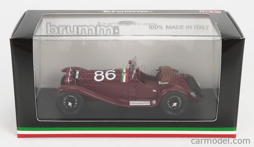 ALFA ROMEO 1750 GS Spider N°86 3. Miesto Mille Miglia 1930 G.Camapari - A.Marinoni 1:43 Brumm bordó
