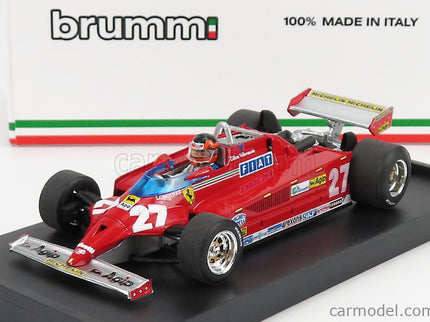 Ferrari F1 126CK Turbo N°27 Víťaz Montecarlo GP 1981 Gilles Villeneuve - With Driver Figúrka 1:43 Brumm červená