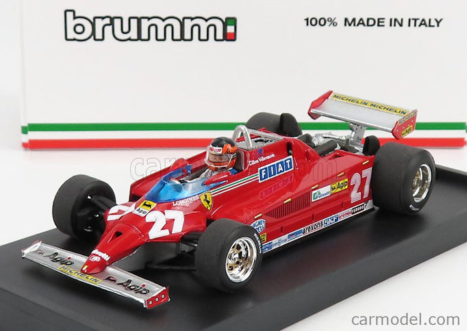Ferrari F1 126CK Turbo N°27 Víťaz Montecarlo GP 1981 Gilles Villeneuve - With Driver Figúrka 1:43 Brumm červená