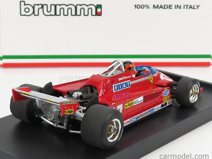 Ferrari F1 126CK Turbo N°27 Víťaz Montecarlo GP 1981 Gilles Villeneuve - With Driver Figúrka 1:43 Brumm červená