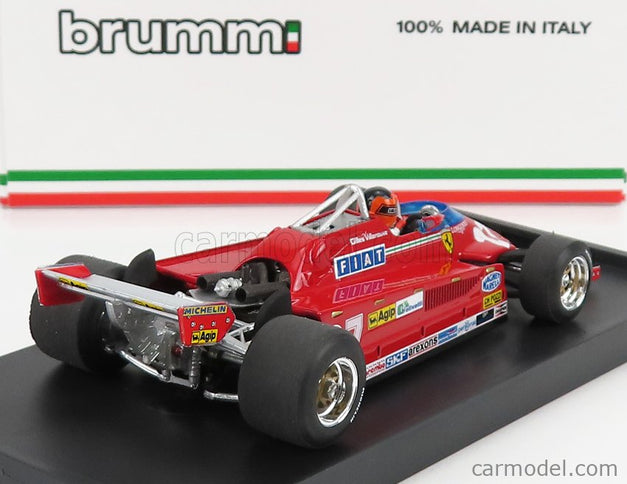 Ferrari F1 126CK Turbo N°27 Víťaz Montecarlo GP 1981 Gilles Villeneuve - With Driver Figúrka 1:43 Brumm červená
