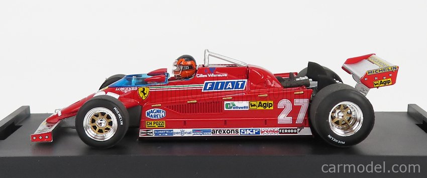 Ferrari F1 126CK Turbo N°27 Víťaz Montecarlo GP 1981 Gilles Villeneuve - With Driver Figúrka 1:43 Brumm červená