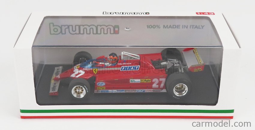 Ferrari F1 126CK Turbo N°27 Víťaz Montecarlo GP 1981 Gilles Villeneuve - With Driver Figúrka 1:43 Brumm červená