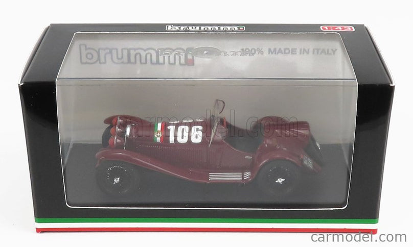 ALFA ROMEO 2300 Spider N°106 Víťaz Mille Miglia 1932 B.Borzacchini - A.Bignami 1:43 Brumm bordó